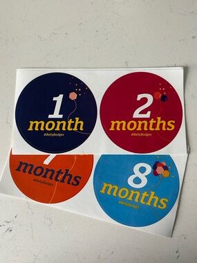 Baby Monthly Milestone Badges - Colorful Round Stickers (1 - 12 months)